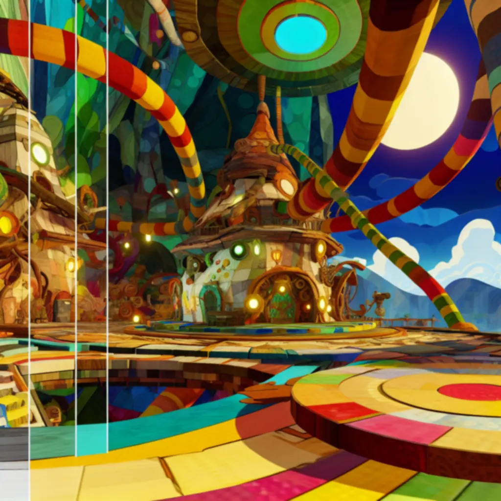 Barwne poziomy i zagadki z It Takes Two, pełne kreatywnych motywów.