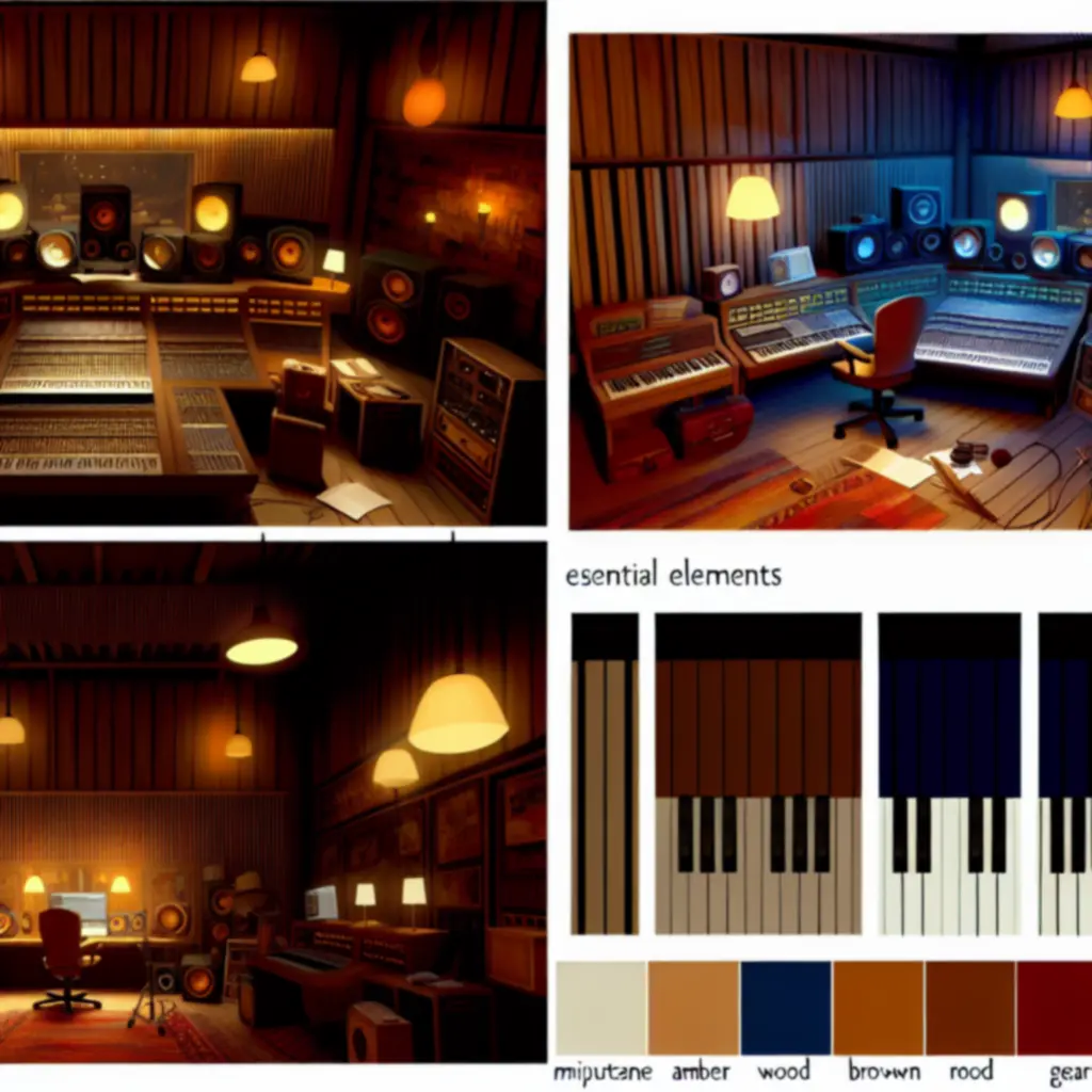 Studio dźwiękowe symbolizujące produkcję muzyki do gry